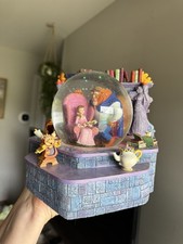 DISNEY Beauty And The Beast Library Tale As Old Musical Snow Globe