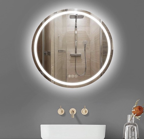 Bathroom led mirror round 60cm - bathroom,