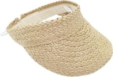 Women's Straw Visor Hat, Beach