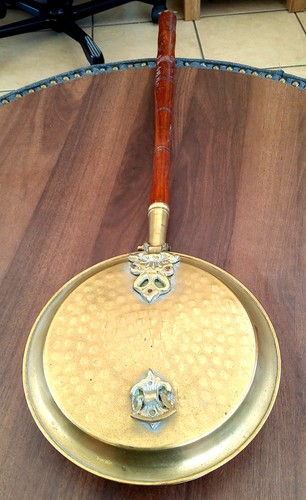Antique brass bed - antique, warmer