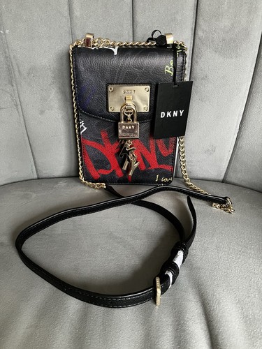 Dkny graffiti black leather - dkny,