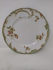 ANTIQUE VICTORIAN DOULTON BURSLEM Rococo 10" FLORAL PLATE