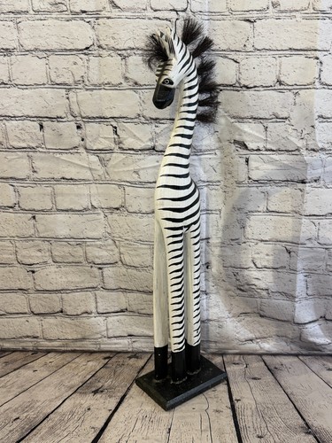 60cm painted wooden zebra - 60cm,