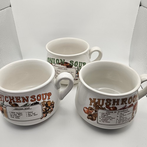 Vintage recipe soup mugs - vintage,