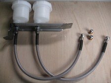 ESCORT MK1, BRAKE RESERVOIR BRACKET, 2 GIRLING TYPE RESERVOIRS, GOODRIDGE PIPES