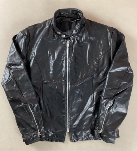 Vintage leather biker jacket - leather,