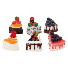 6 Pcs Fake Slice Cakes PU