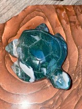 Moss Agate Turtle Carving |