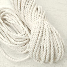 6 mm thick Premium Quality Natural Soft Cotton Rope Cord Twisted Twine MACRAME