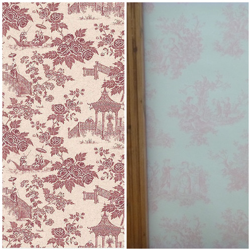 Red pink toile - pink, de