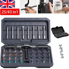 25/43pcs Multi Bit Magnetic Screwdriver Set Detachable T Ratchet Handle Portable