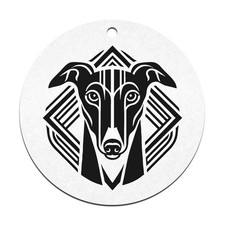 2 x 70mm 'Art Deco Greyhound'