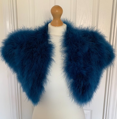 Blue marabou feather bolero - feather,
