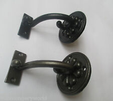 CAST IRON FANCY ORNATE HAND RAIL STAIR BRACKET BANNISTER SUPPORT ROD HANDRAIL 
