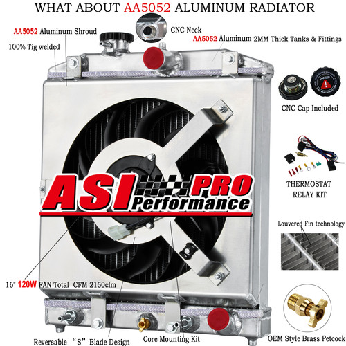 Radiator 3row shroud fan - radiator, fit