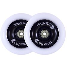Blazer Pro 100mm Stunt Scooter Wheels - Pair + Bearings White/Black - SALE!