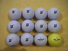 12 Bridgestone  Tour B golf balls, used - Grade Pearl/A ,B
