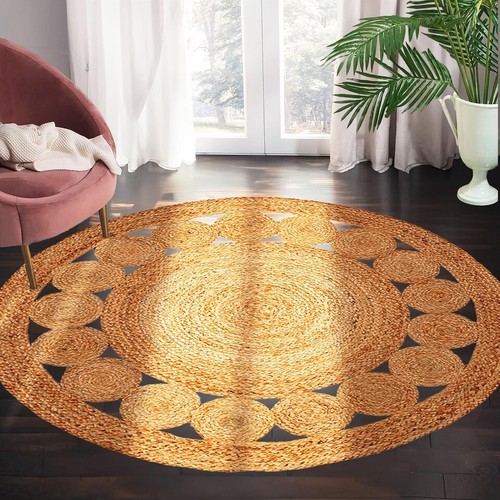 Rug jute round handmade 100 - round,