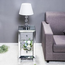 Mirrored Bedside Table Cabinet