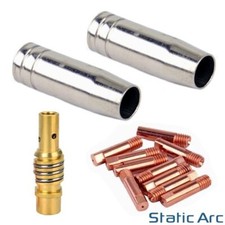 MB15 MIG WELDING CONSUMABLES KIT TIPS NOZZLE SHROUD 15AK TORCH (LONG) 13pc