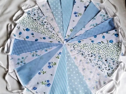 Fabric bunting wedding vintage - bunting,