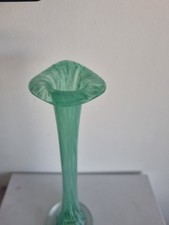 GREEN STUDIO ART JACK IN THE PULPIT/CALLA LILY GLASS VASE  28cm X 7cm