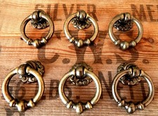 Vintage Set 6 x Brass Drawer