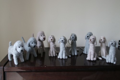 Needle felted bedlington - needle,