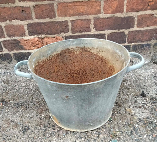 Vintage galvanised tub - with, 2