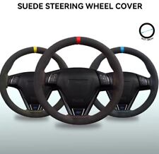 For RENAULT CLIO MEGANE SUEDE ALCANTARA STEERING WHEEL COVER SPORT STRIPE