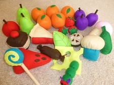 SALE! The Very Hungry Caterpillar LARGE story telling sack- felt food