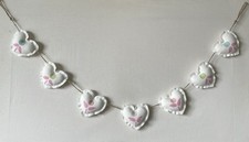Heart Garland Bunting in Laura Ashley Cottage Sprig Pink Fabric ~ Nursery