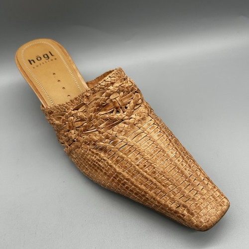 Hogl shoes brown leather woven - brown,
