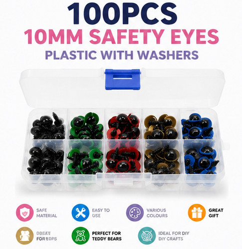 100pcs plastic safety eyes for - 100pcs,