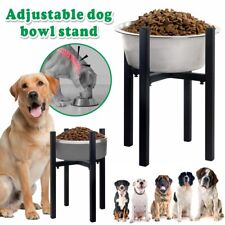 Single Stand Elevated Dog Bowl Adjustable Raiser Feeder Holder For Large Dogs