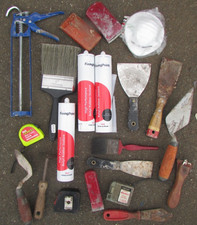 Job Lot of Decorators Painters Scrapers Brushes Caulk Gun etc Decorating Tools