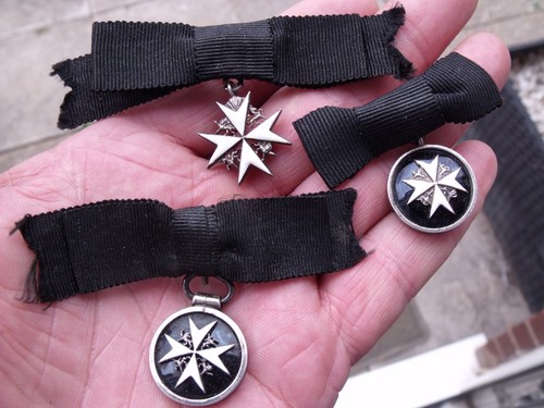 Three vintage silver enamel - three,