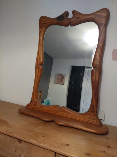Handmade mirror with shelf - mirror,