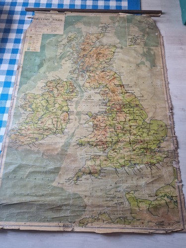 Large vintage school map - , of