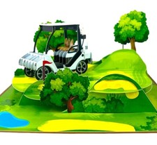 3D popup card Golf Buggy Cart
