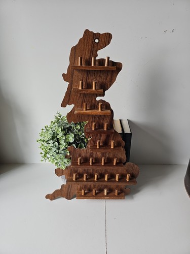 Vintage wooden thimble display - wooden,
