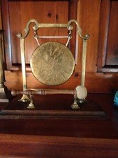Antique Brass Table Gong 10"