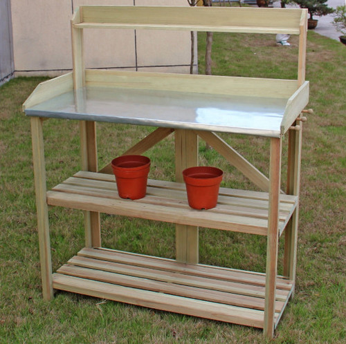 Wooden potting planting - wooden, table