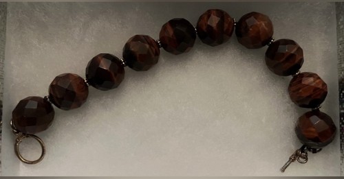 Red faceted tigers eye - faceted,