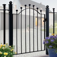 Wrought Iron Metal Garden Gate Heavy Duty Single Gates Fence Small Barrier Panel