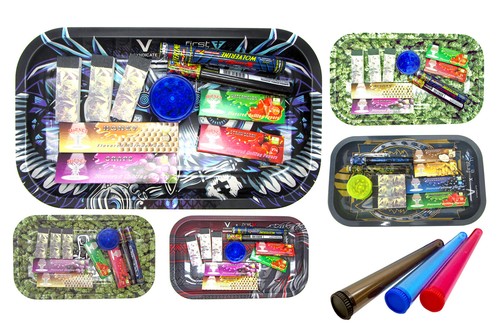 Metal rolling tray set - metal, papers