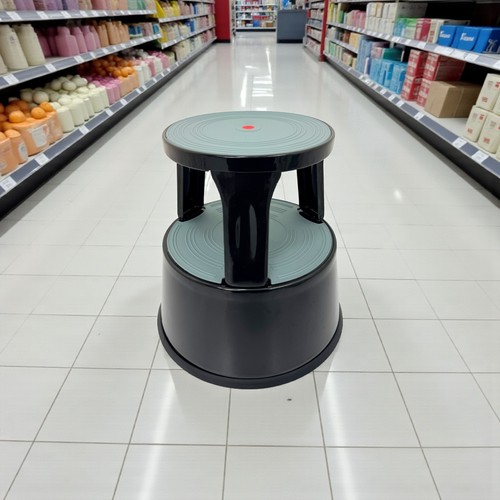 Quality black kick step stool - black,