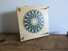 Large Vintage Wooden Flower Press Original Pressed Leaves/Flowers 20.8cm Square 