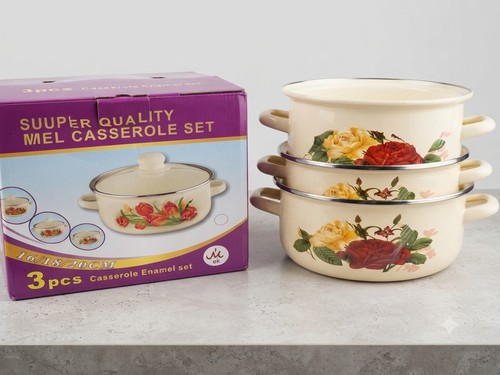 Piece enamel casserole set - enamel,