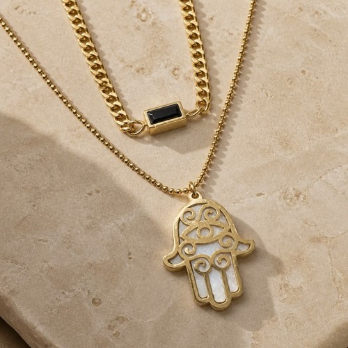 Hamsa hand pendant necklace - hamsa,